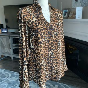 Express Women’s Leopard Portfino Shirt Size M